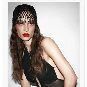 Zara Black Beaded Headpiece